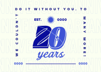 Corporate Work Anniversary Postcard