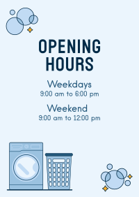 Laundry Shop Hours Poster