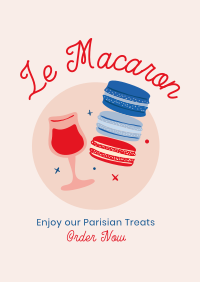 French Macaron Dessert Poster