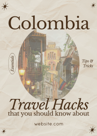 Modern Nostalgia Colombia Travel Hacks Poster