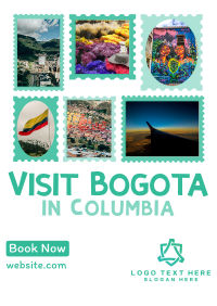 Travel to Colombia Postage Stamps Flyer