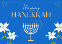 Hanukkah Lilies Postcard Design