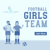 Girls Team Football Instagram Post Design