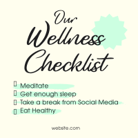 Wellness Checklist Linkedin Post Image Preview