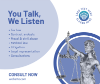 Lady Justice Consultation Facebook Post