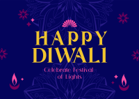 Happy Diwali Greeting Postcard