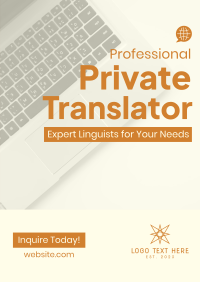 Professional Private Translator Poster