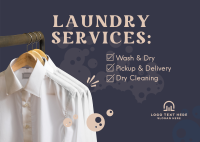 Laundry Services List Postcard