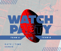 Grunge Football Watch Party Facebook Post Design