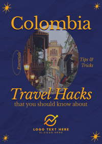 Modern Nostalgia Colombia Travel Hacks Flyer