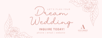 Minimal Floral Wedding Facebook Cover Image Preview