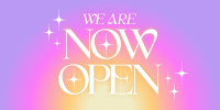 Simple We're Open Twitter Post