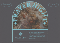 Rustic Prayer Night Postcard