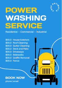 Pressure Wash Machine Menu