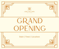 Grand Opening Art Deco Facebook Post