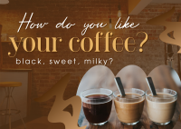 Coffee Flavors Postcard