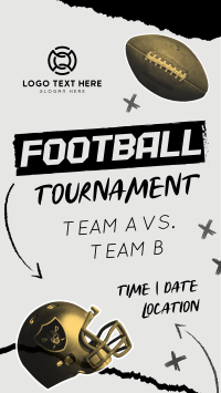 Grunge Football Tournament TikTok Video Design