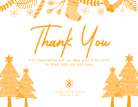 Christmas Celebration Thank You Card Image Preview