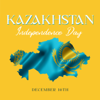 Kazakhstan Day Flag Linkedin Post Design