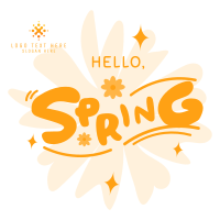 Playful Hello Spring Linkedin Post Design