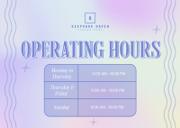 Y2K Operating Hours Postcard Image Preview