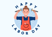 Labor Day Greeting Postcard