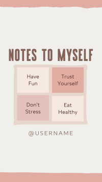 Note to Self List Instagram Story