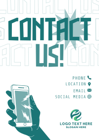 Quirky and Bold Contact Us Poster