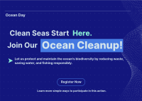 Ocean Day Clean Up Minimalist Postcard