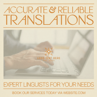 Modern Translation Services Instagram Post Design