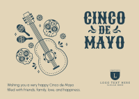 Guitar Cinco De Mayo Postcard