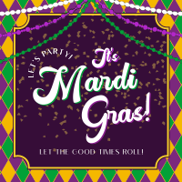 Mardi Gras Party Instagram Post