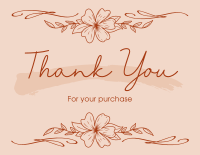 Wavy Floral  Thank You Card