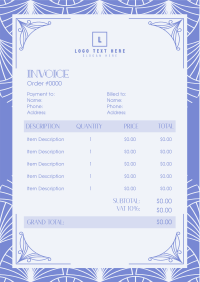 Gatsby Wedding Invoice Design