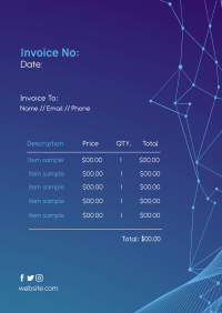 Abstract Technology Lines Invoice