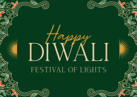 Elegant Diwali Frame Postcard