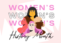 Pretty Women's Month Postcard Design