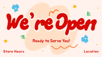 We're Open Doodles Facebook Event Cover