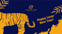 Lunar Tiger Greeting Zoom Background Design