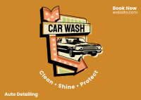 Car Wash Signage Postcard