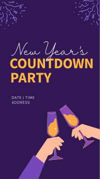 New Year's Toast to Countdown Facebook Story