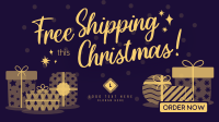 Modern Christmas Free Shipping Facebook Event Cover