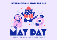 Fun-Filled May Day Postcard