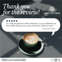 Minimalist Coffee Shop Review Instagram Post