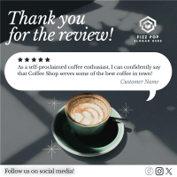 Minimalist Coffee Shop Review Instagram Post Image Preview