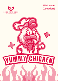 Chicken Restaurant Mascot Poster
