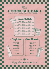 Quirky Retro Bar Menu Image Preview