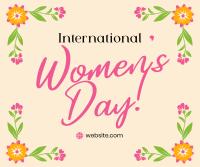 Women's Day Floral Corners Facebook Post