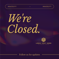 Business Closing Hours Linkedin Post Design