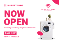 Laundry Shop Opening Postcard